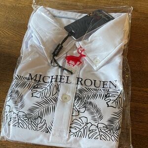 White Casual Active Polo Button Shirt